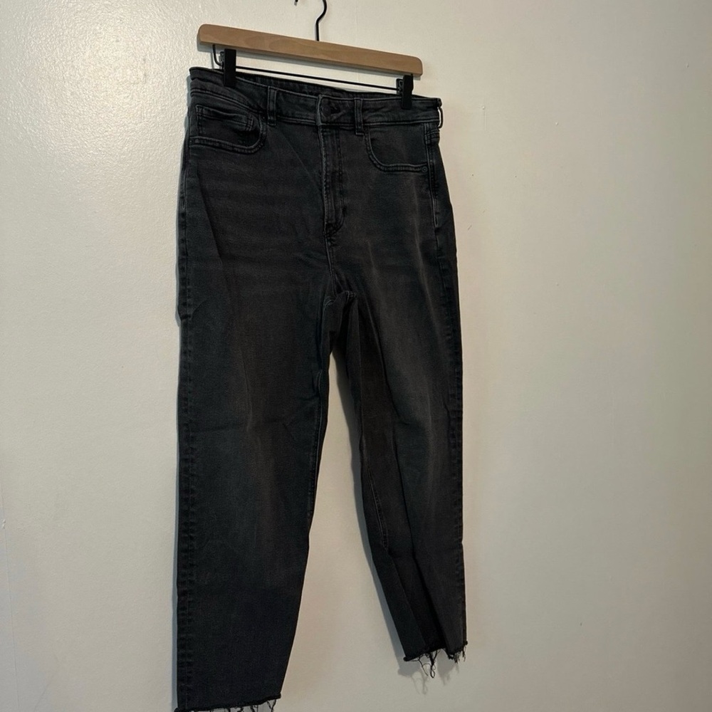 American Eagle Black Frayed Hem Jeans